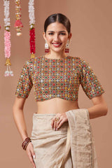 Multi-Color Embroidered Georgette Blouse