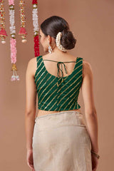 Green Embroidered Georgette Blouse