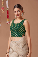 Green Embroidered Georgette Blouse