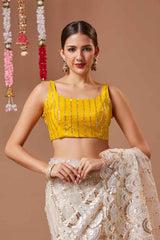 Yellow Embroidered Georgette Blouse