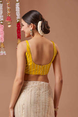 Yellow Embroidered Georgette Blouse