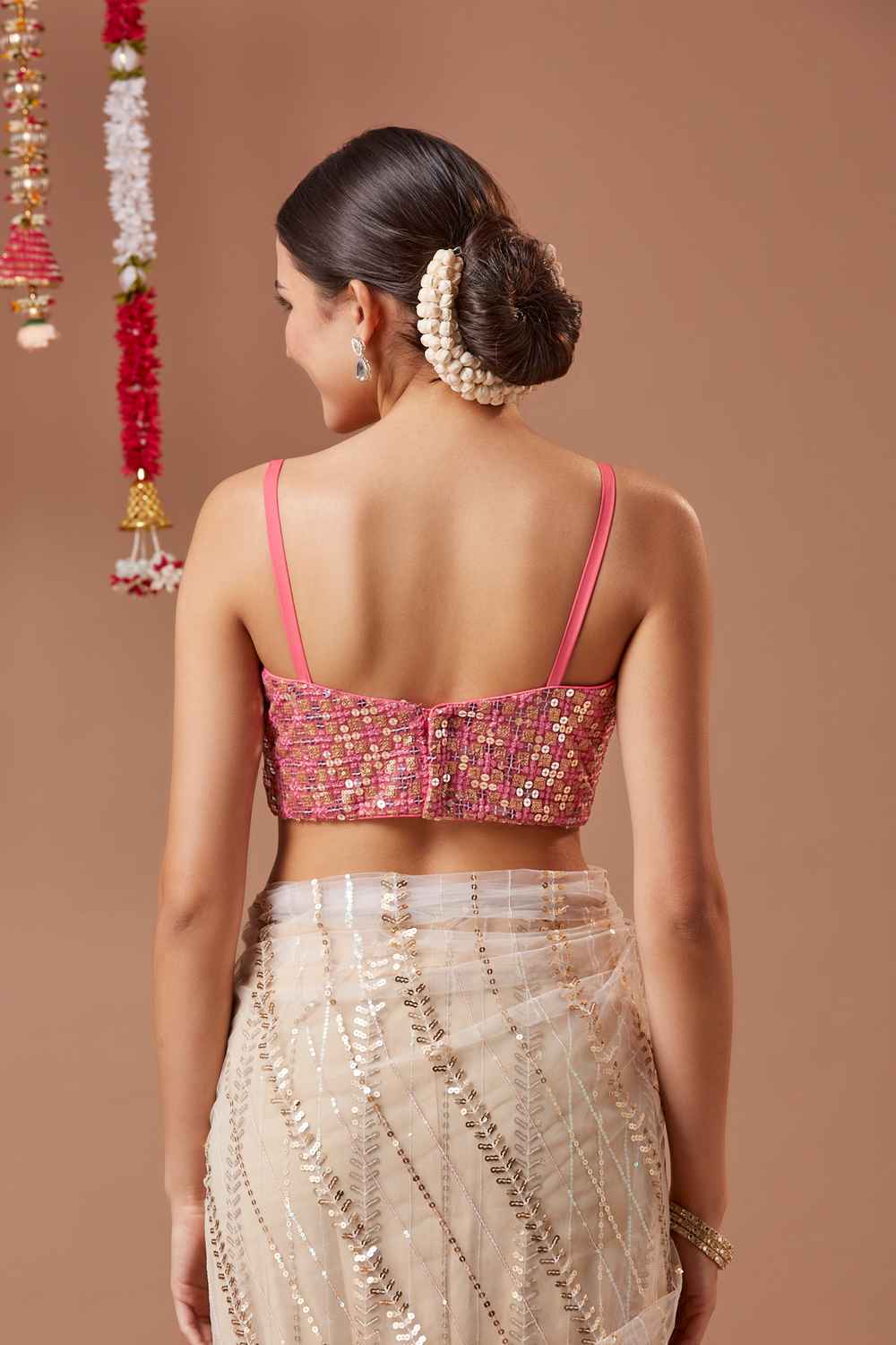 Pink Embroidered Georgette Blouse