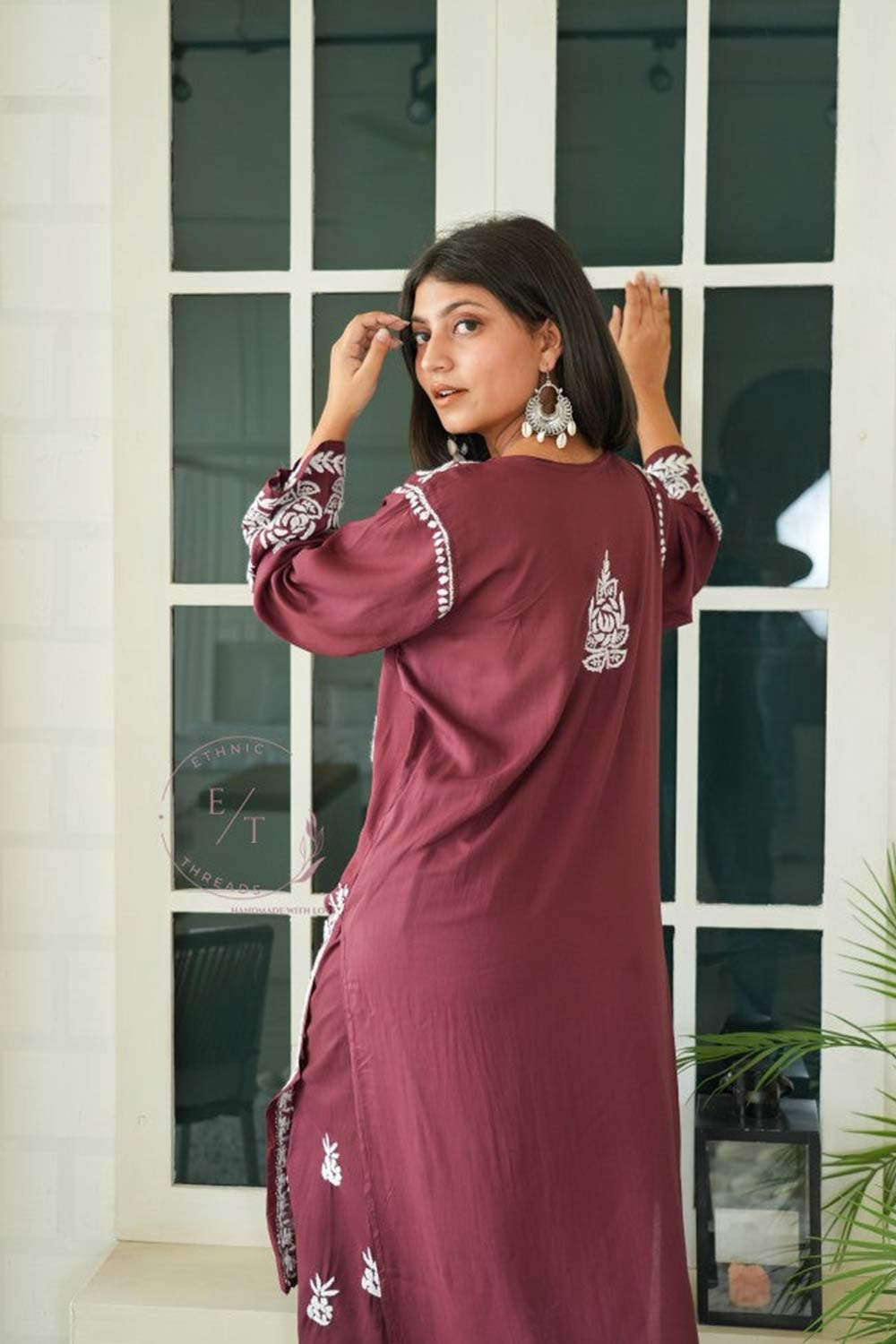 Miraya Chikankari modal set in Brown