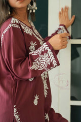 Miraya Chikankari modal set in Brown