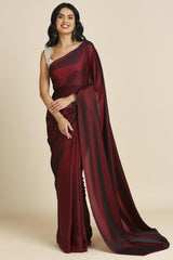 Dark Maroon Silk Tie Dye Party Wear Designer Saree