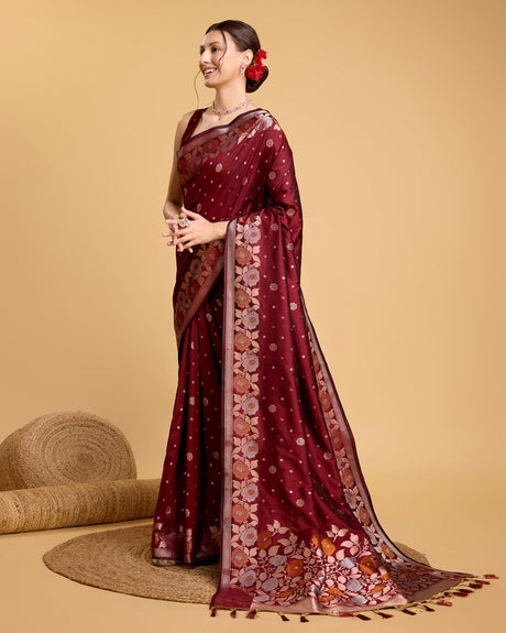 Red Silk Woven Saree