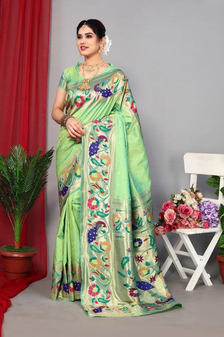 Green Silk Woven Saree