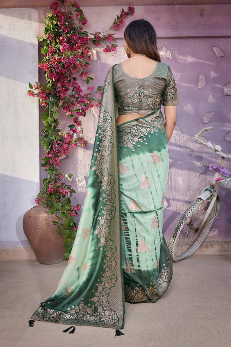 Green Viscose Zari  Saree