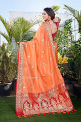 Pink Silk Blend Zari  Saree