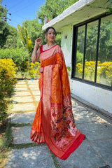 Yellow Silk Blend Zari  Saree