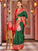 Green Silk Printed Saree