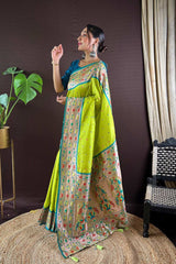 Green Silk Blend Zari  Saree