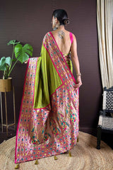 Green Silk Blend Zari  Saree