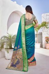 Green Silk Blend Zari  Saree