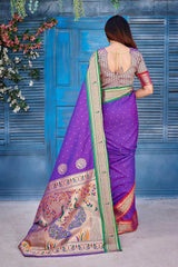 Blue Silk Blend Zari  Saree