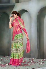 Multi-Color Brasso printed Saree