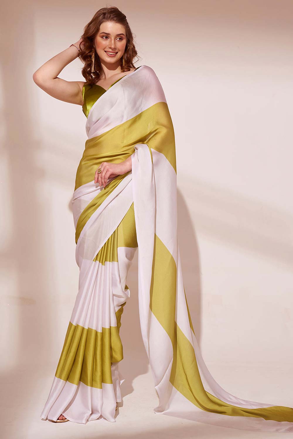 Green Georgette printed Saree