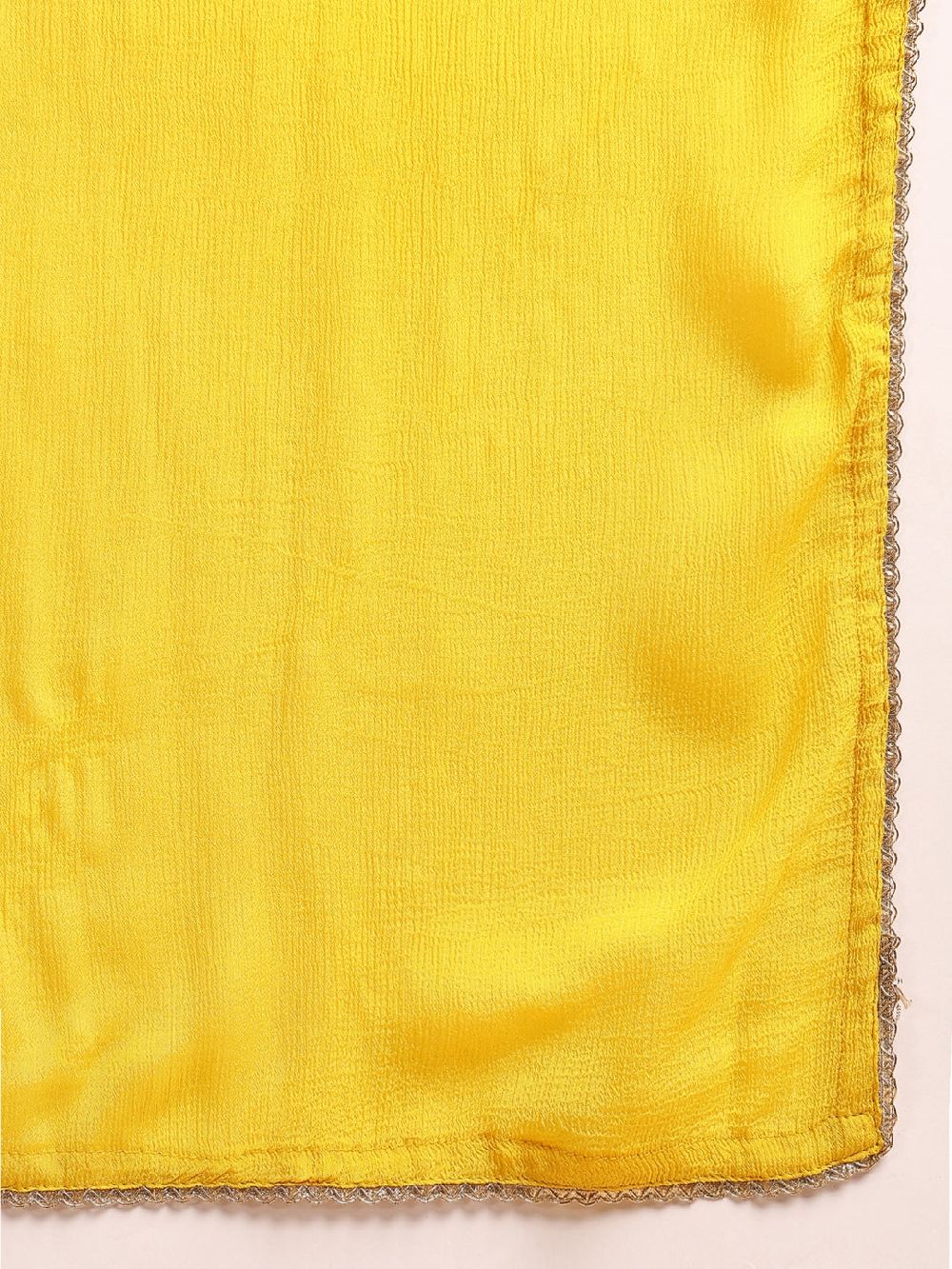 Yellow Cotton Blend Floral Printed Straight Kurta Trouser With Dupatta