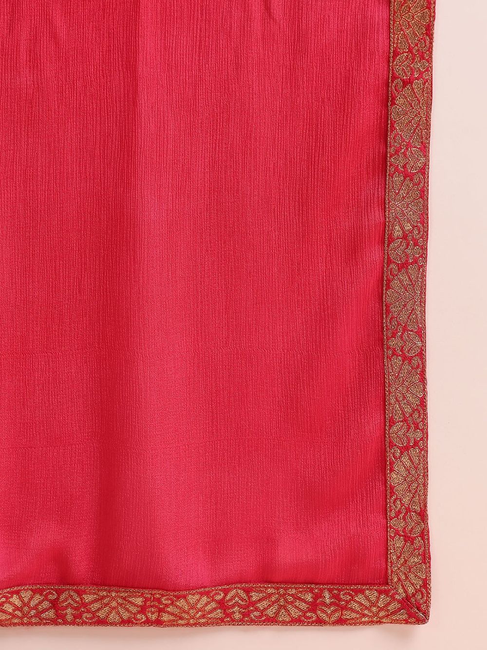 Pink Chanderi Silk Ethnic Motifs Woven Design Straight Kurta Trousers With Dupatta