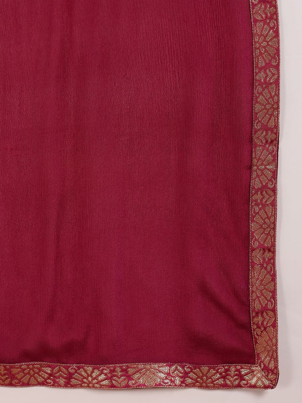 Purple Silk Ethnic Motifs Woven Design Straight Kurta Trouser With Dupatta