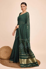 Green Cotton Silk Zari  Saree