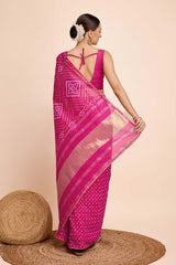 Pink Cotton Silk Zari  Saree