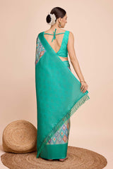 Green Silk Blend Zari  Saree