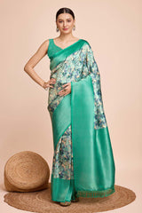 Green Silk Blend Zari  Saree