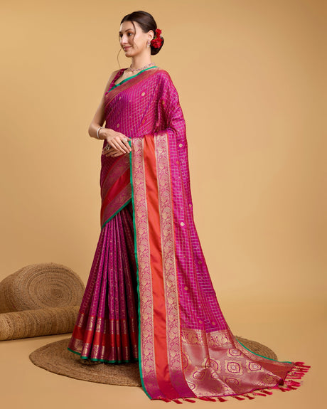 Purple Silk Woven Saree