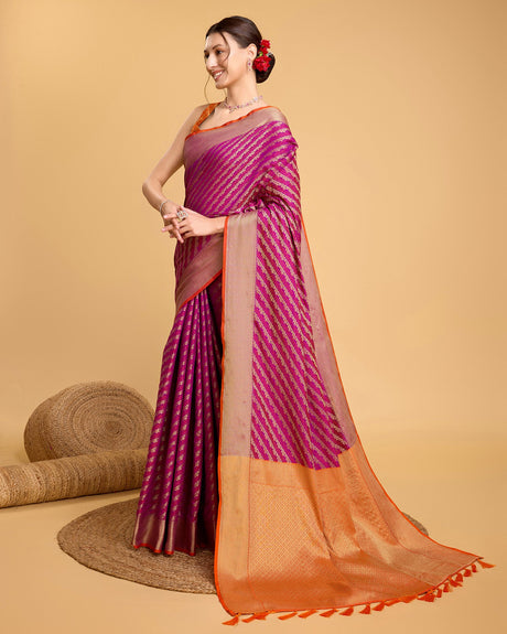 Purple Silk Woven Saree