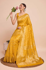 Gold Pure Silk Zari  Saree