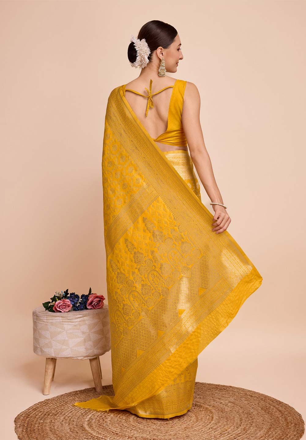 Gold Pure Silk Zari  Saree