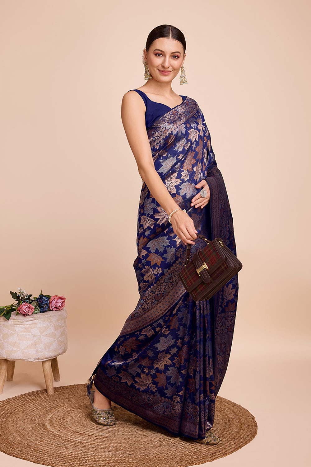 Blue Pure Silk Zari  Saree