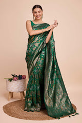 Green Pure Silk Zari  Saree