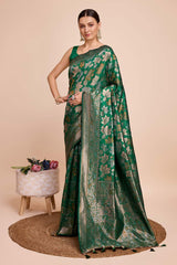 Green Pure Silk Zari  Saree