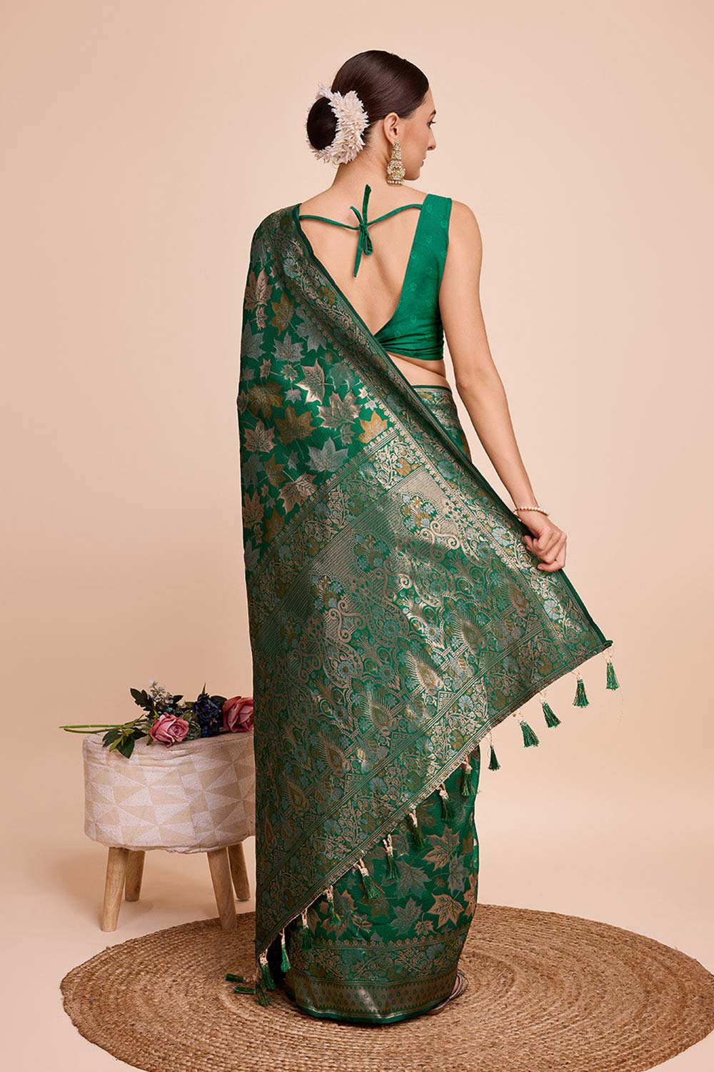 Green Pure Silk Zari  Saree