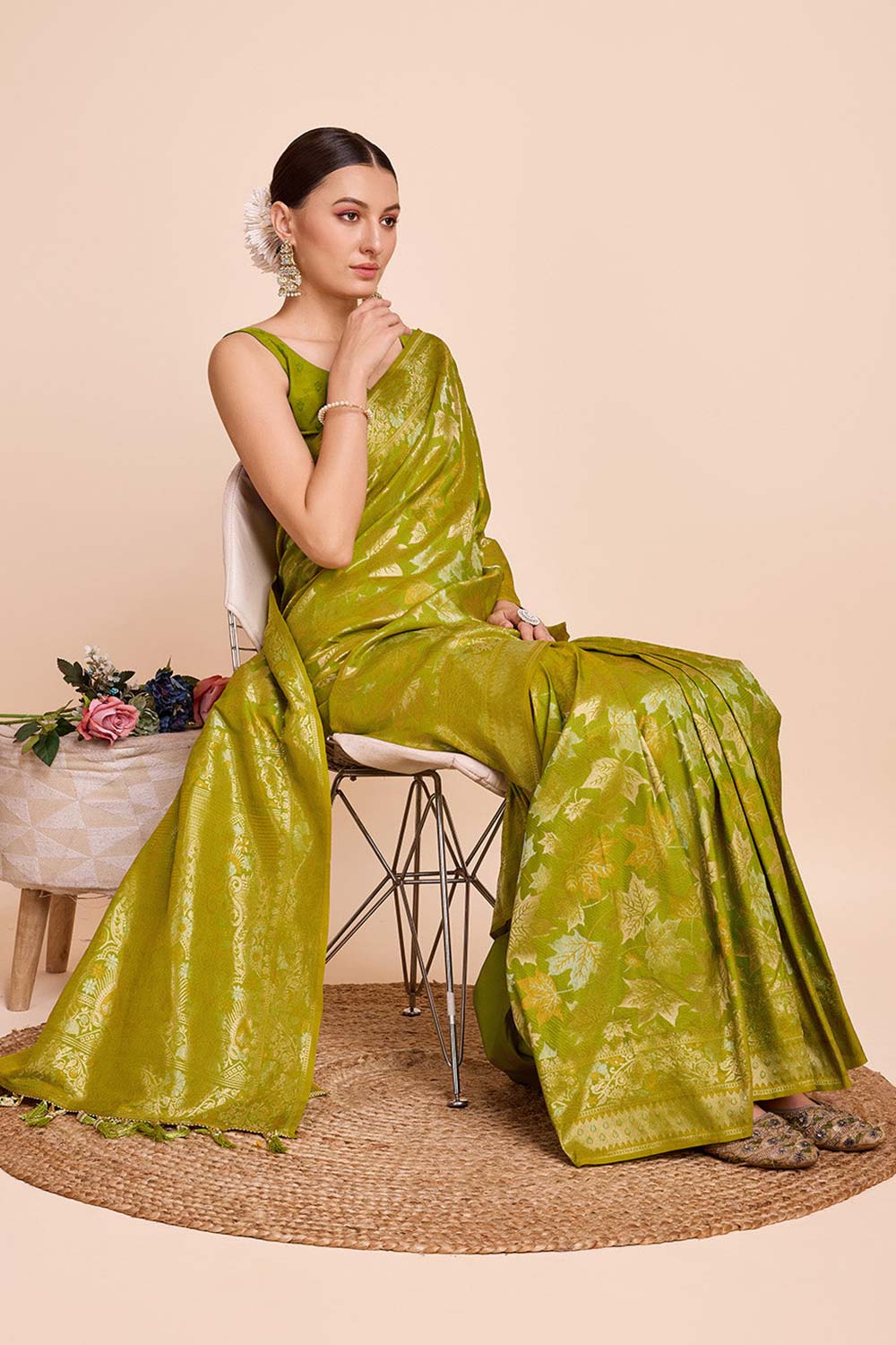 Green Pure Silk Zari  Saree