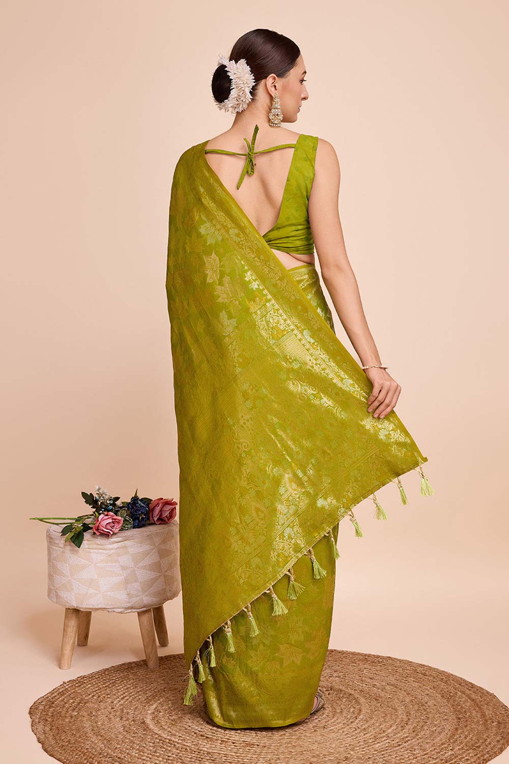 Green Pure Silk Zari  Saree