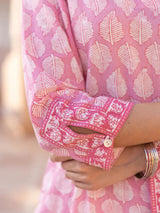 Pink Viscose Rayon Paisley Printed Straight Kurta Trouser With Dupatta