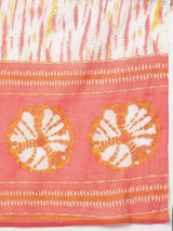 Orange Rayon Blend Bandhani Embroidered Straight Kurti Pants With Dupatta