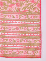 Pink Rayon Blend Floral Printed Straight Kurta Trouser With Dupatta