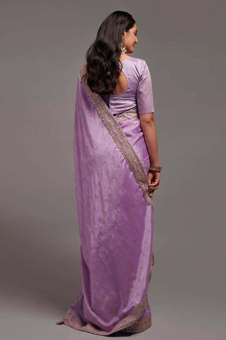 Pink Chinon Zari  Saree