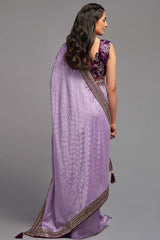 Pink Chinon Zari  Saree