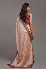 Pink Chinon Zari  Saree