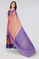 Blue Chiffon printed Saree