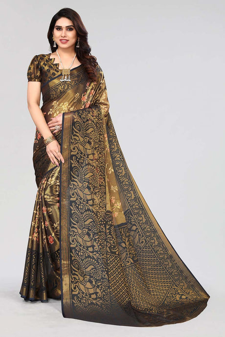 Grey Chiffon printed Saree