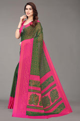 Green Chiffon printed Saree