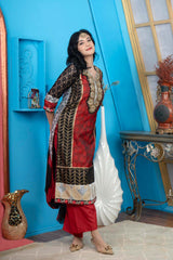 Maroon Embroidered Chanderi Straight Cut Kurti Palazzo Set