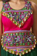 Pink Cotton Embroidered Sleeveless Blouse