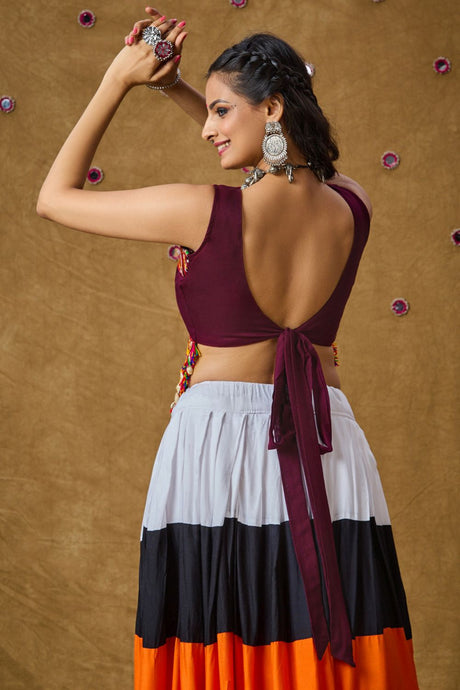 Wine Cotton Embroidered Sleeveless Blouse